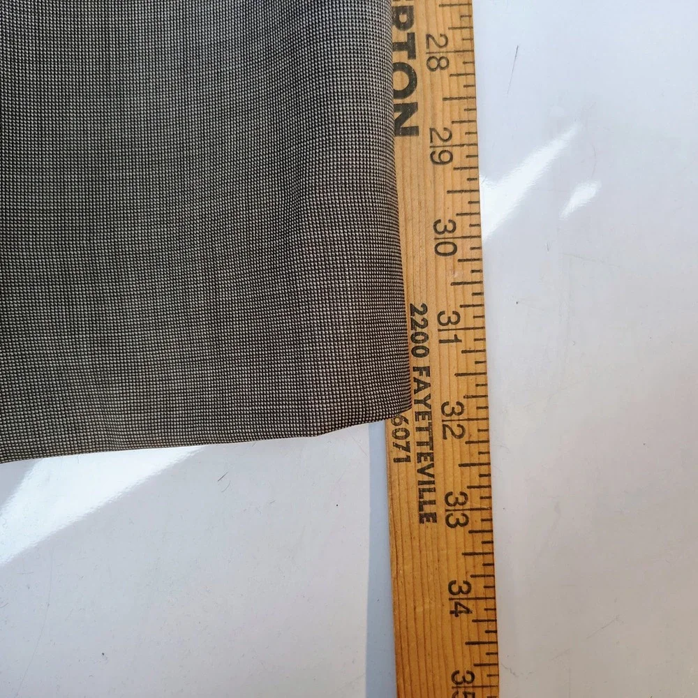 Calvin Klein Mens 42R Suit Brown Sharkskin Two Button Formal Business Wear